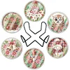 (US Local)6pcs Set Xmas Theme DIY Diamond Painting Coasters Kit with Holder Kit
