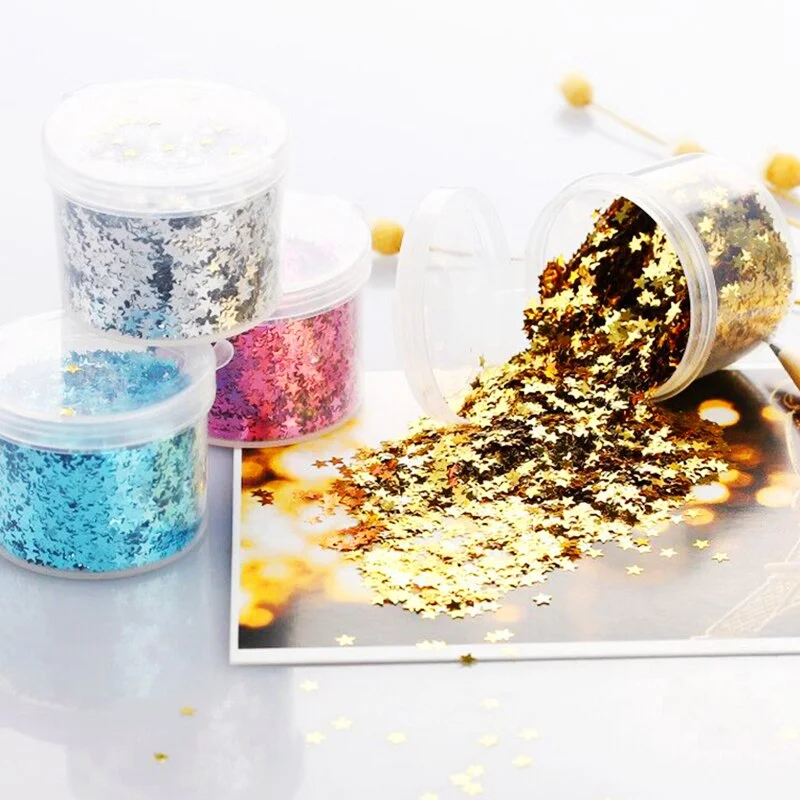 10g/Box 3mm Glitter Acrylic Star Table Confetti Sprinkles Birthday Party Wedding Decoration Sparkle Gold Stars Party Supplies