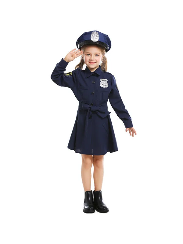 Halloween Cute Cop Cosplay Costume For Girls-elleschic