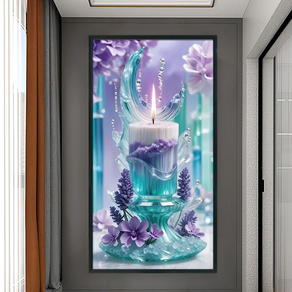 11CT Full Stamped Cross Stitch - Candle(Canvas|40*70CM)