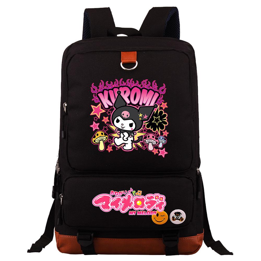 Mayoulove Kuromi Backpack Stylish Design Lightweight Material for School Use-Mayoulove