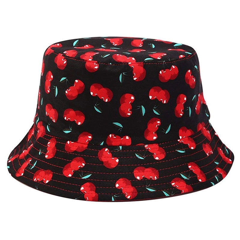 Fruit Printed Fisherman Hat Men’s Basin Hat Women’s Outdoor Sun Hat Double-sided Wearing Hat Trendy