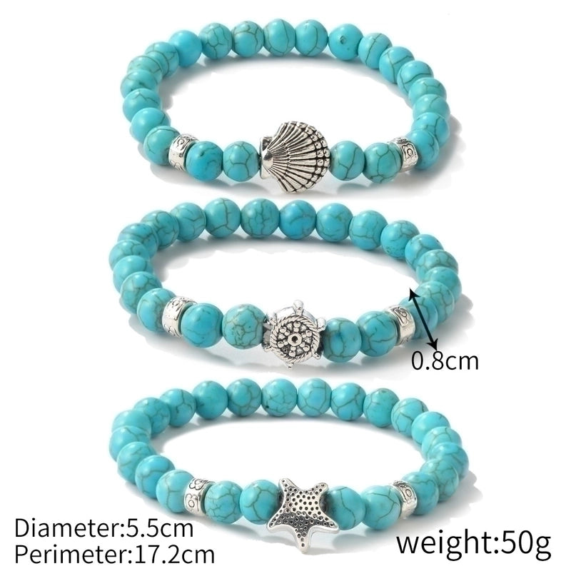 Fashion Starfish Butterfly Turquoise Beaded Women’s Bracelets 1 Piece