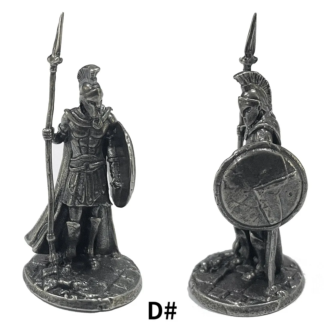 1pcs Ancient Spartan Rome Soliders Figurines Miniatures Vintage Metal Soldiers Model Statue Desktop Ornament Gift