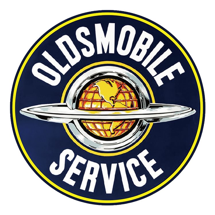 30*30cm - Oldsmobile Service - Round Tin Signs/Wooden Signs