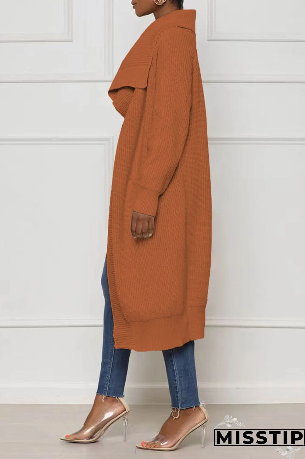 Black Casual Solid Patchwork Cardigan Collar Outerwear