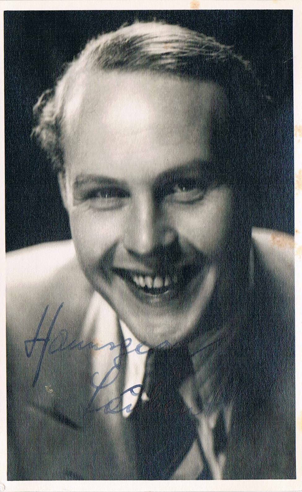 Hannsgeorg Laubenthal 1911–71 autograph signed Photo Poster painting 3.5x5.5