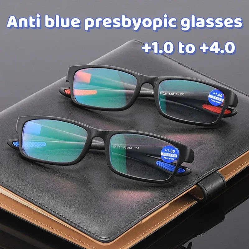 TR90 Dual Color Frame Reading Glasses Blue Light Blocking Presbyopia ...