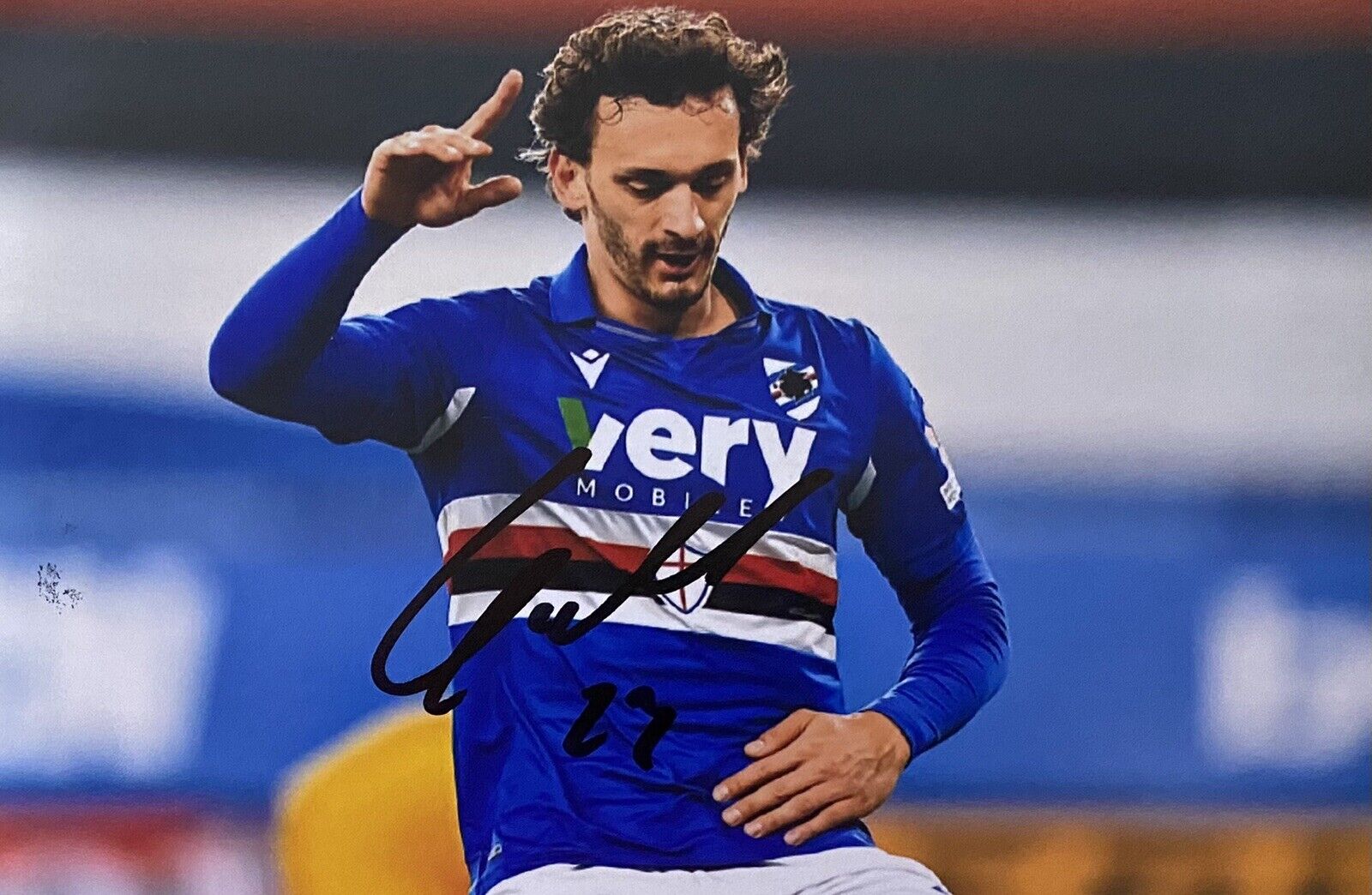 Manolo Gabbiadini Hand Signed Sampdoria 6X4 Photo Poster painting 2