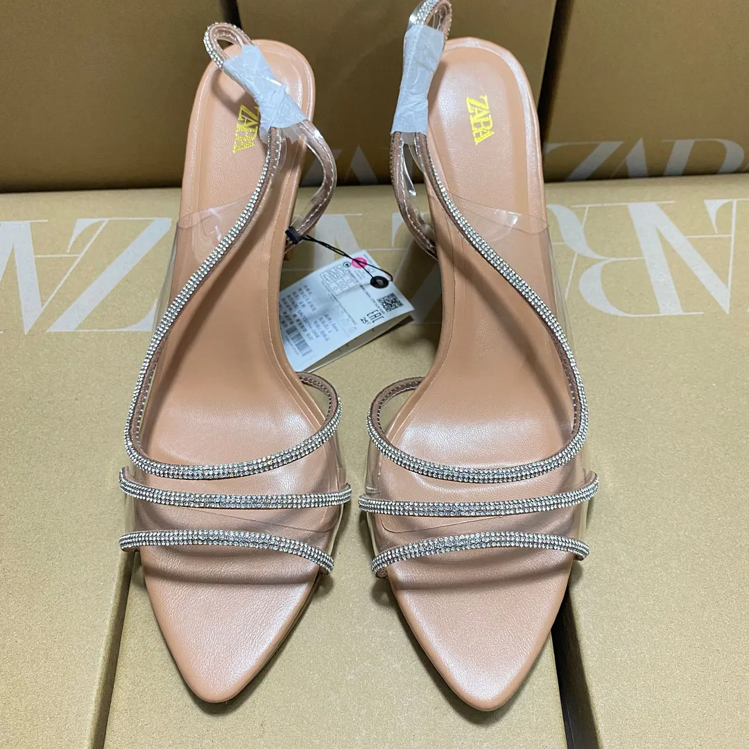 Breakj Breakj Home 2025 New Women's Shoes Fashion Pointy Fish Mouth With Water Drill Fine High Heel And High Heel Lady