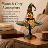 Witch Hat Desk Ornament Maple Leaf Resin Halloween Night Light