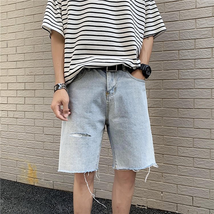 Summer Denim Shorts Men's plus Size Retro Sports Loose Straight Fifth Pants Men's Clothing Men Jeans