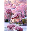 Diamond Painting-DIY Full Round Drill Pink Castle（50*70CM)