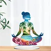 (US Local)Acrylic Special Shape Sitting Yoga Woman 5D DIY Diamond Art Tabletop Decorations