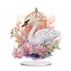  5D DIY Special Shape Diamond Painting Desk Ornament Flower Cage Birds Decor Kit