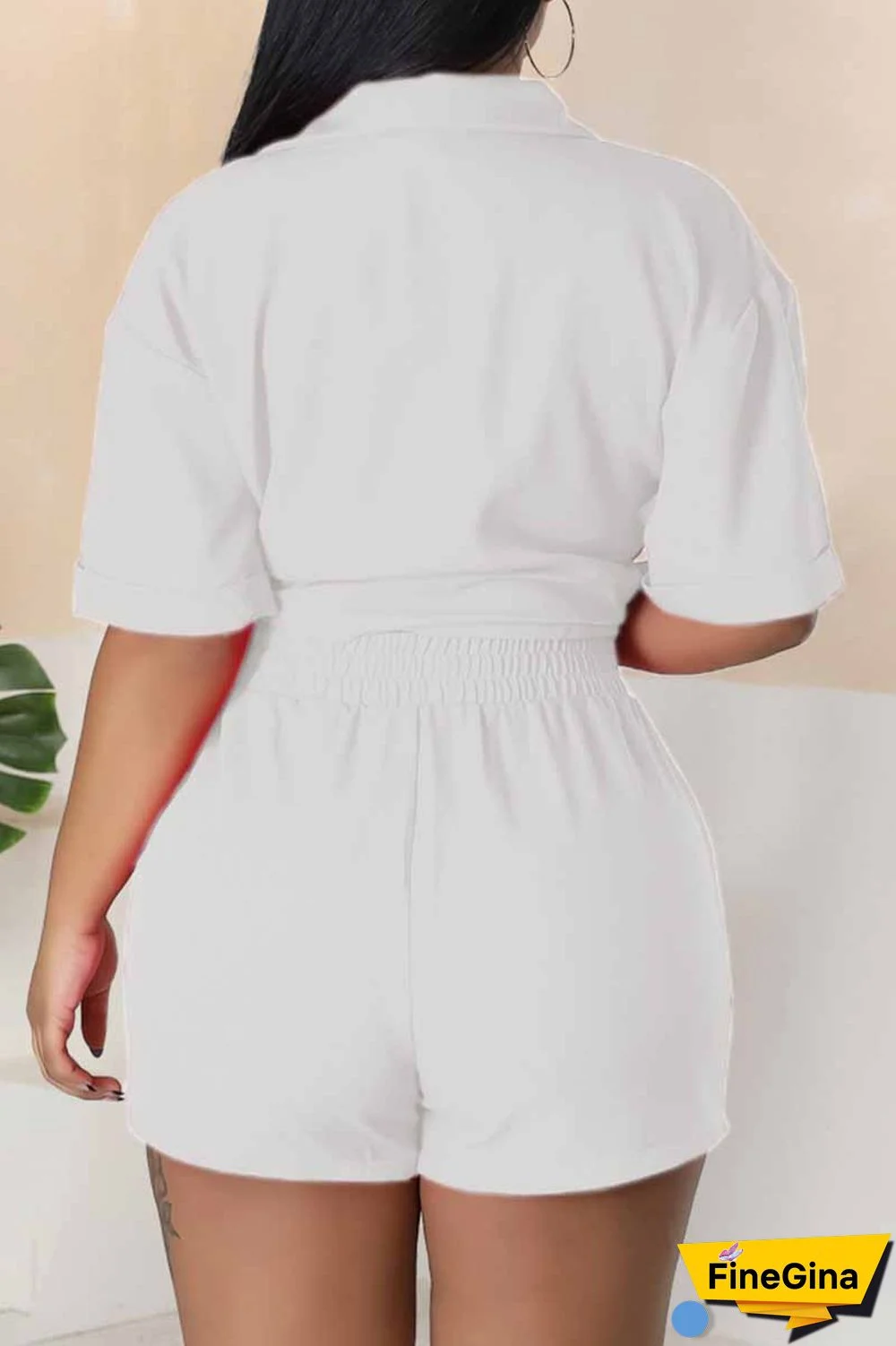 Blue Street Print Letter Turndown Collar Short Sleeve Two Pieces