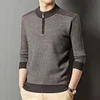 Jacquard half turtleneck thick warm casual sweater