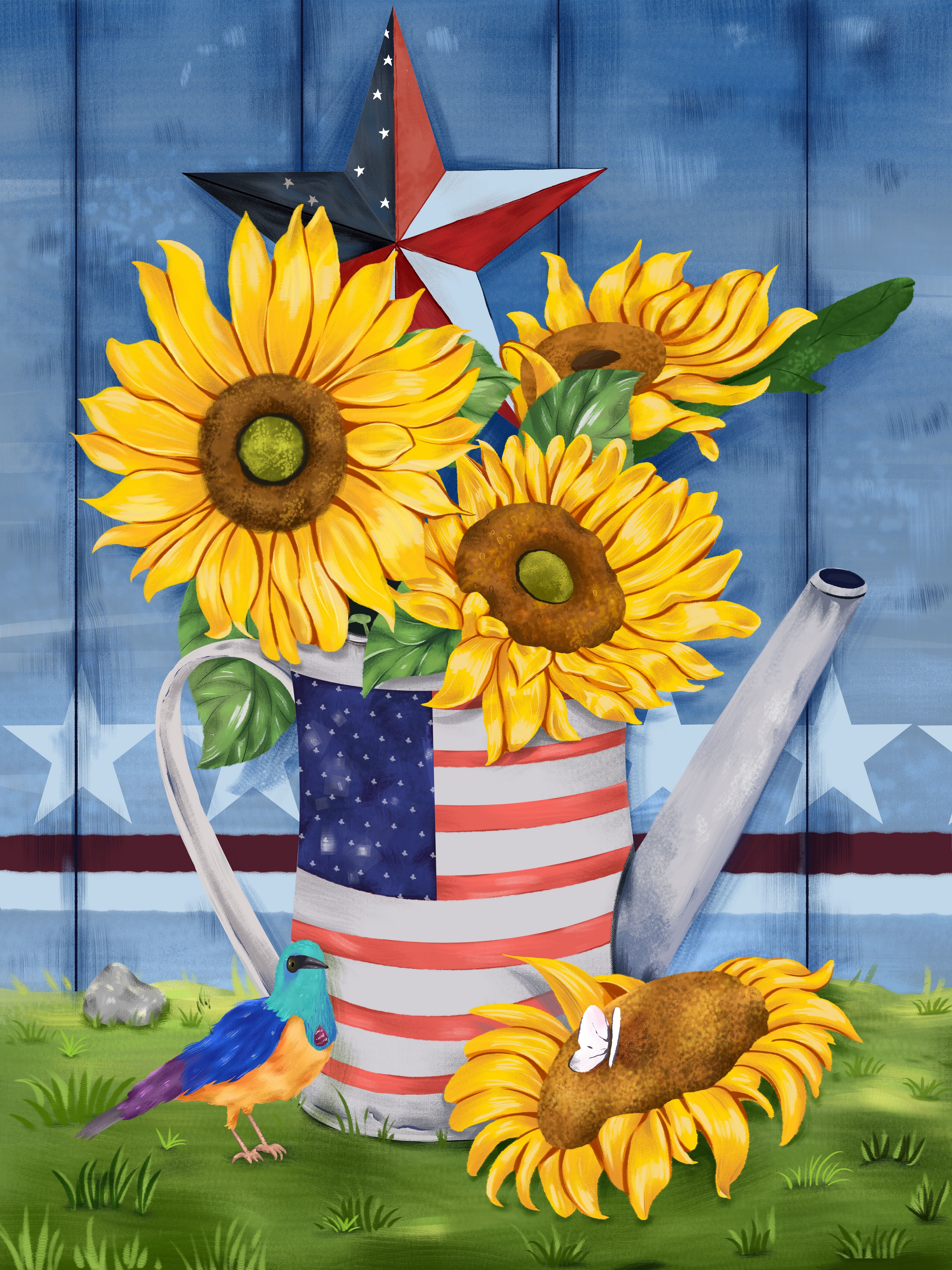 

Sunflower Flag - Round Drill Diamond Painting 40*50cm, Round diamond 40*50cm, 501 Original