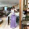 测试Purple ruffled high-waisted skirt for women, summer loose slimming skirt, gentle and elegant style outfit