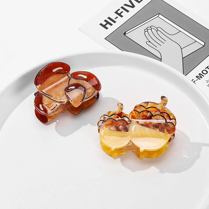 Women's Original Design Artistic Nuts Mushroom Acetic Acid Sheets Hair Claws