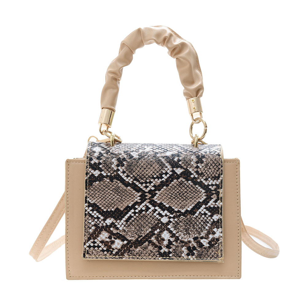 

Retro Snake Crossbody Bag Women Pu Pleated Handle Shoulder Tote, 501 Original
