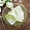 10 Pack | Olive Green Sheer Organza Decorative Dinner Table Napkins - 23"x23"