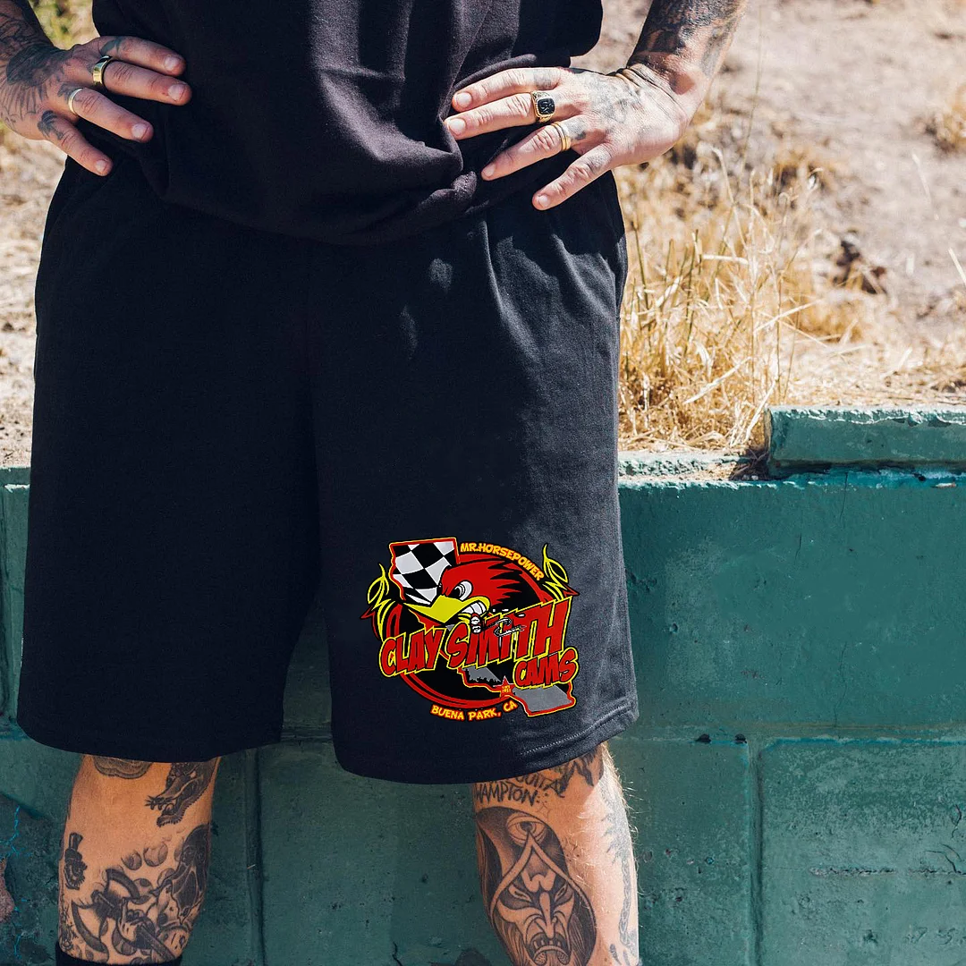 CLAM SMITH CAMS Hot Rod Bird Print Men's Shorts