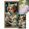 >SALE<Full Embroidery Eco-cotton Thread 11CT Printed Elf Girl Cross Stitch Kit 40x75cm