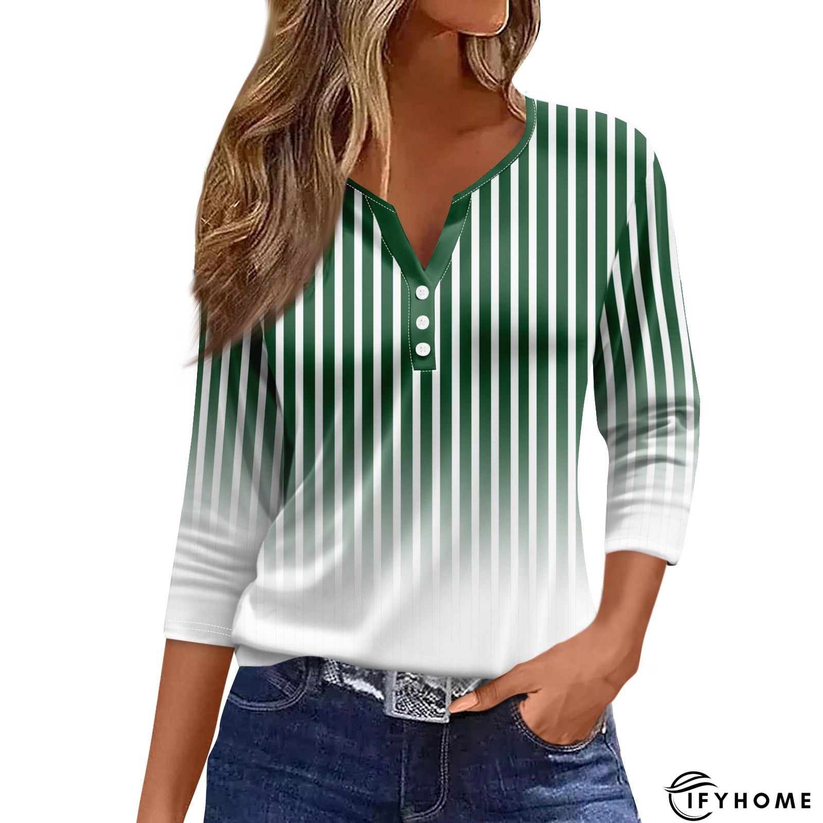 Color Block Loose Casual Tunic T-Shirt | IFYHOME