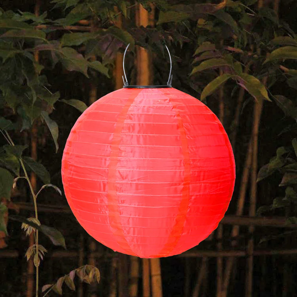 30cm Solar Hanging String Light Garden Holiday Lantern LED China Lamp (Red)