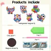 (US Local)6Pcs Acrylic  Owls Diamond Painting Fridge Magnet for Fridge Whiteboard