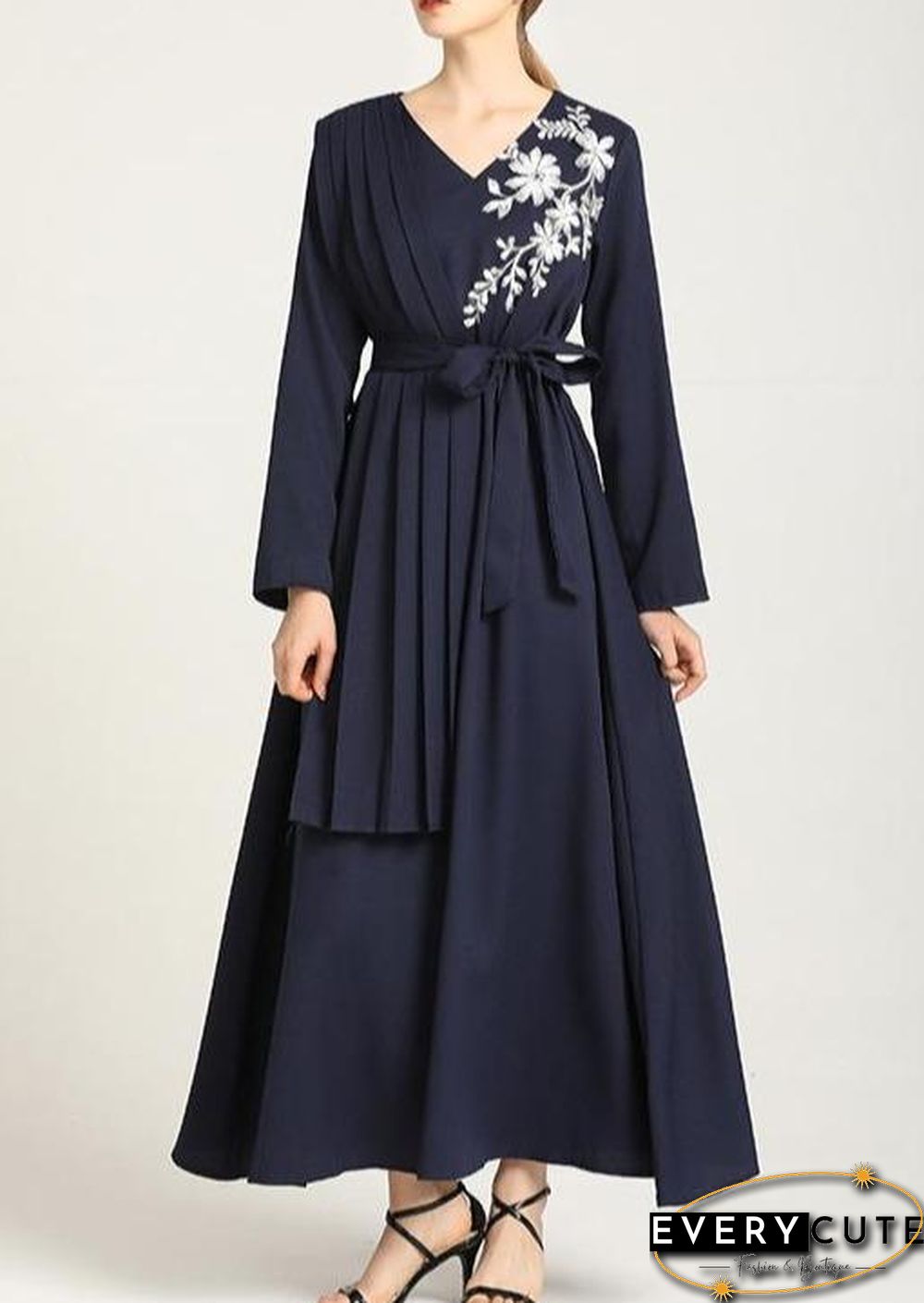 V-neck Robe Dress P16302