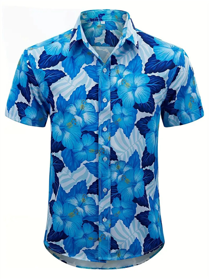 Summer Men's Hawaiian Style Shirt Printed Fashion Short Sleeve Shirt