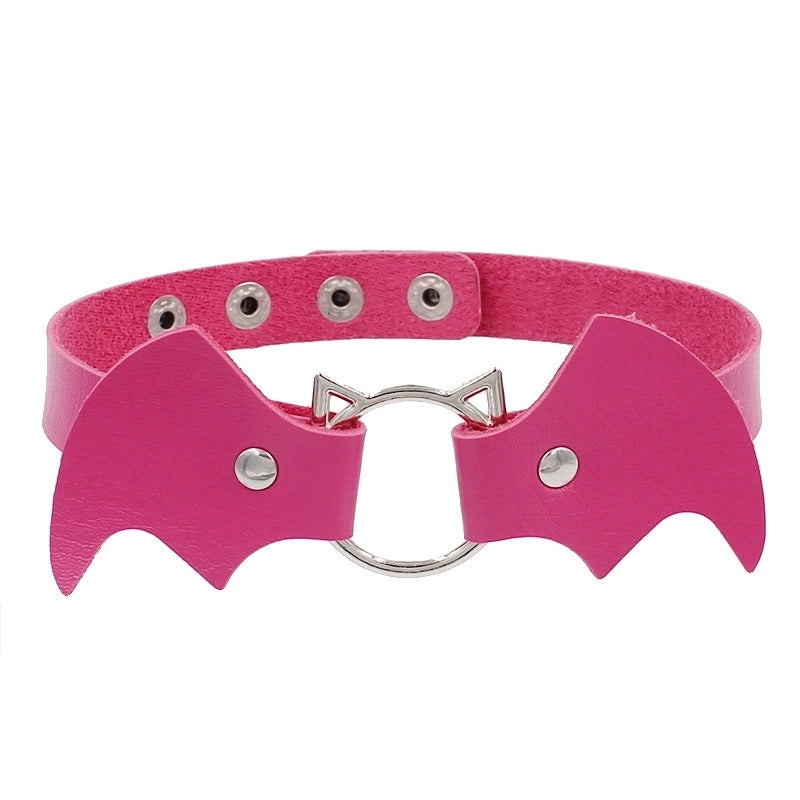 Punk Bat Pu Leather Alloy Halloween Women’s Choker