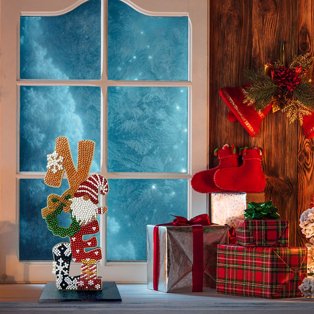 Christmas Wooden Spot Diamond Decoration (Single-sided Crystal Diamond)