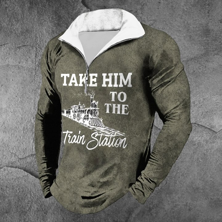 BrosWear Western Take Him To The Train Station Polo T-Shirt