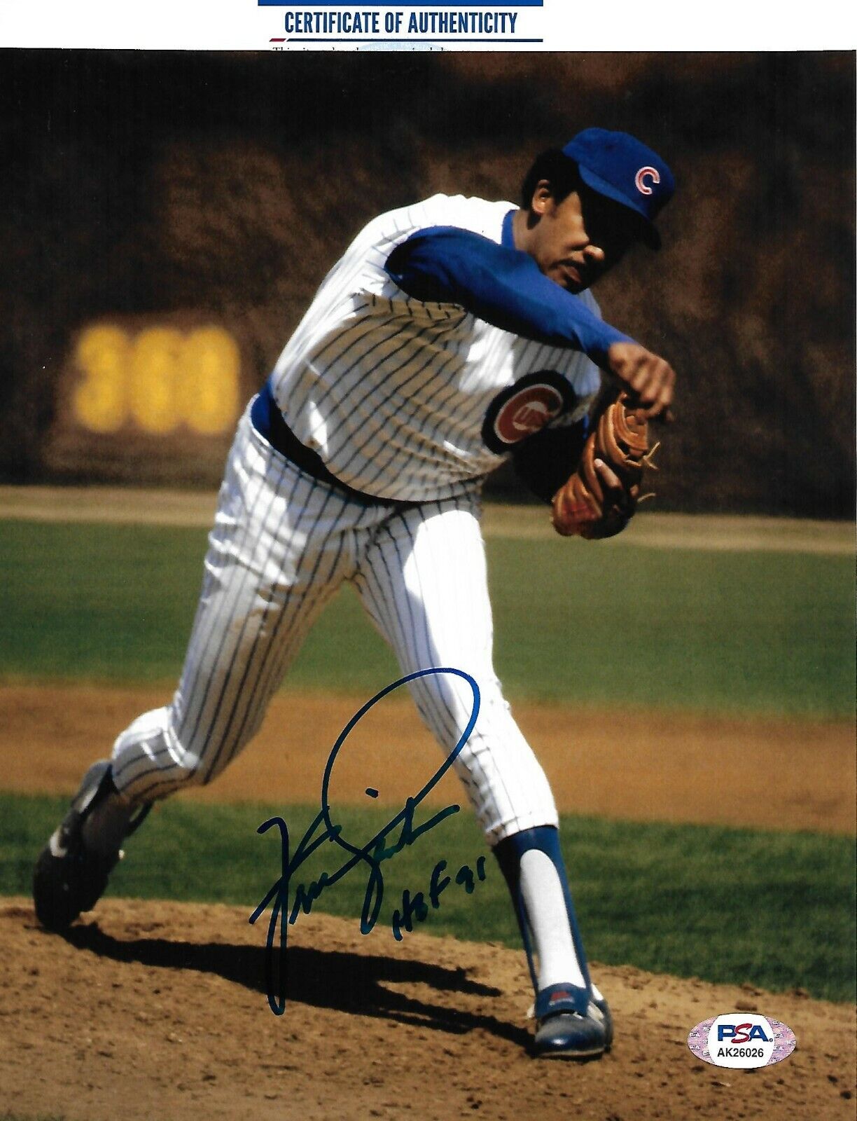 FERGIE JENKINS signed autographed CHICAGO CUBS 8X10 Photo Poster painting HOF w/ COA PSA AK26026