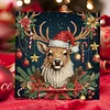 (US Only)6PCS DIY Christmas Elk Diamond Art Greeting Cards Congratulations Cards & Gifts