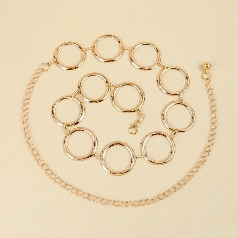 Basic Solid Color Metal Women’s Chain Belts