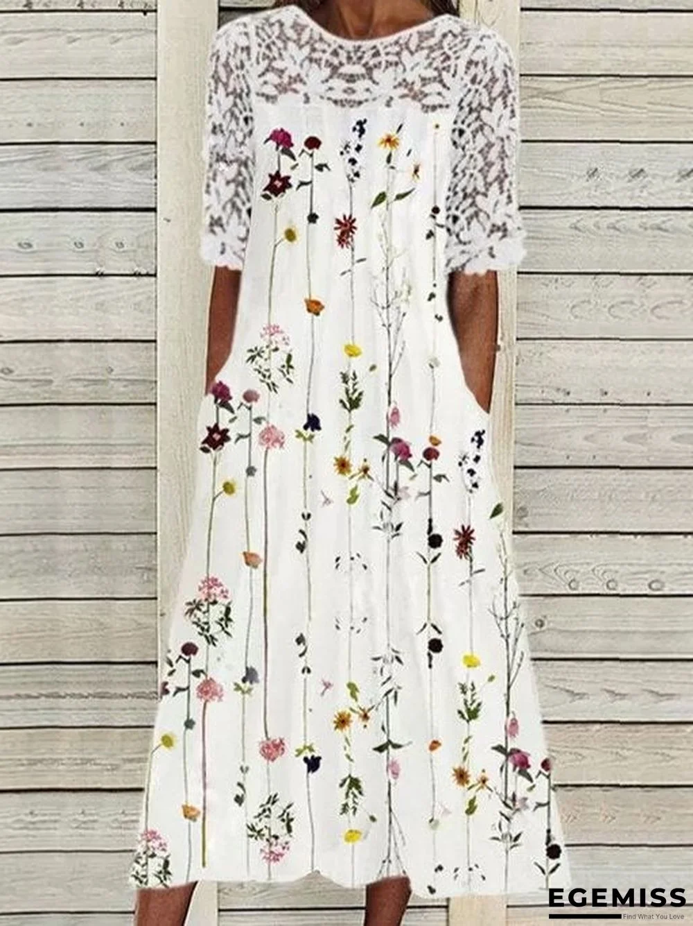A-Line Casual Dresses White Dresses | EGEMISS