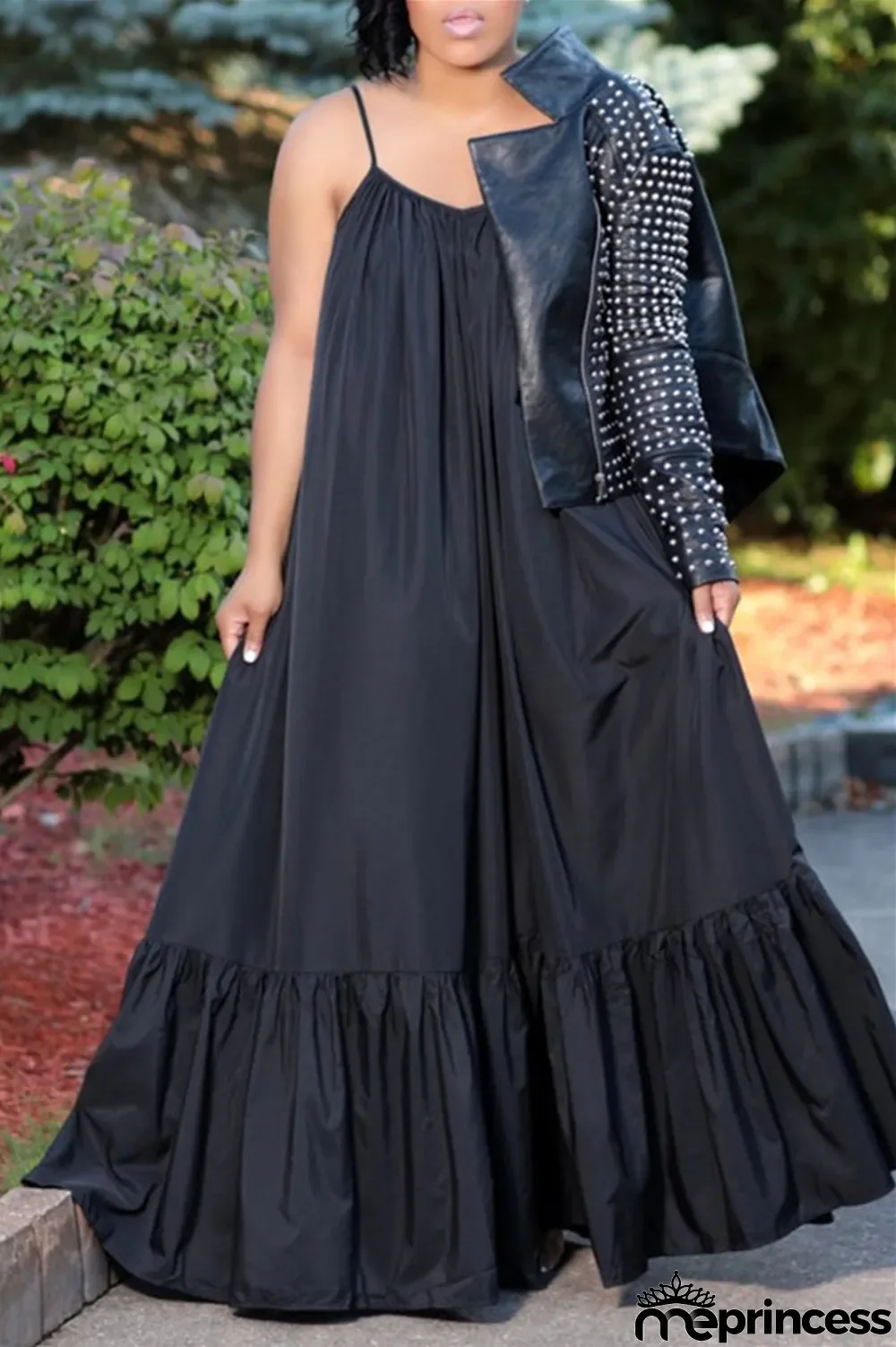 Light Purple Sexy Casual Solid Backless Spaghetti Strap Loose Sling Dress