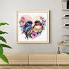 Flowers And Animals Couple Blue Jay-Full Embroidery 3 Strands 11CT Stamped Cross Stitch-40*40CM