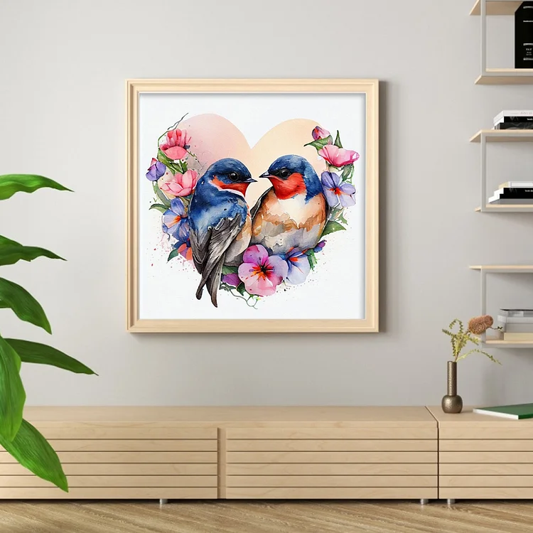 Flowers And Animals Birds (40*40CM) 11CT Stamped Cross Stitch