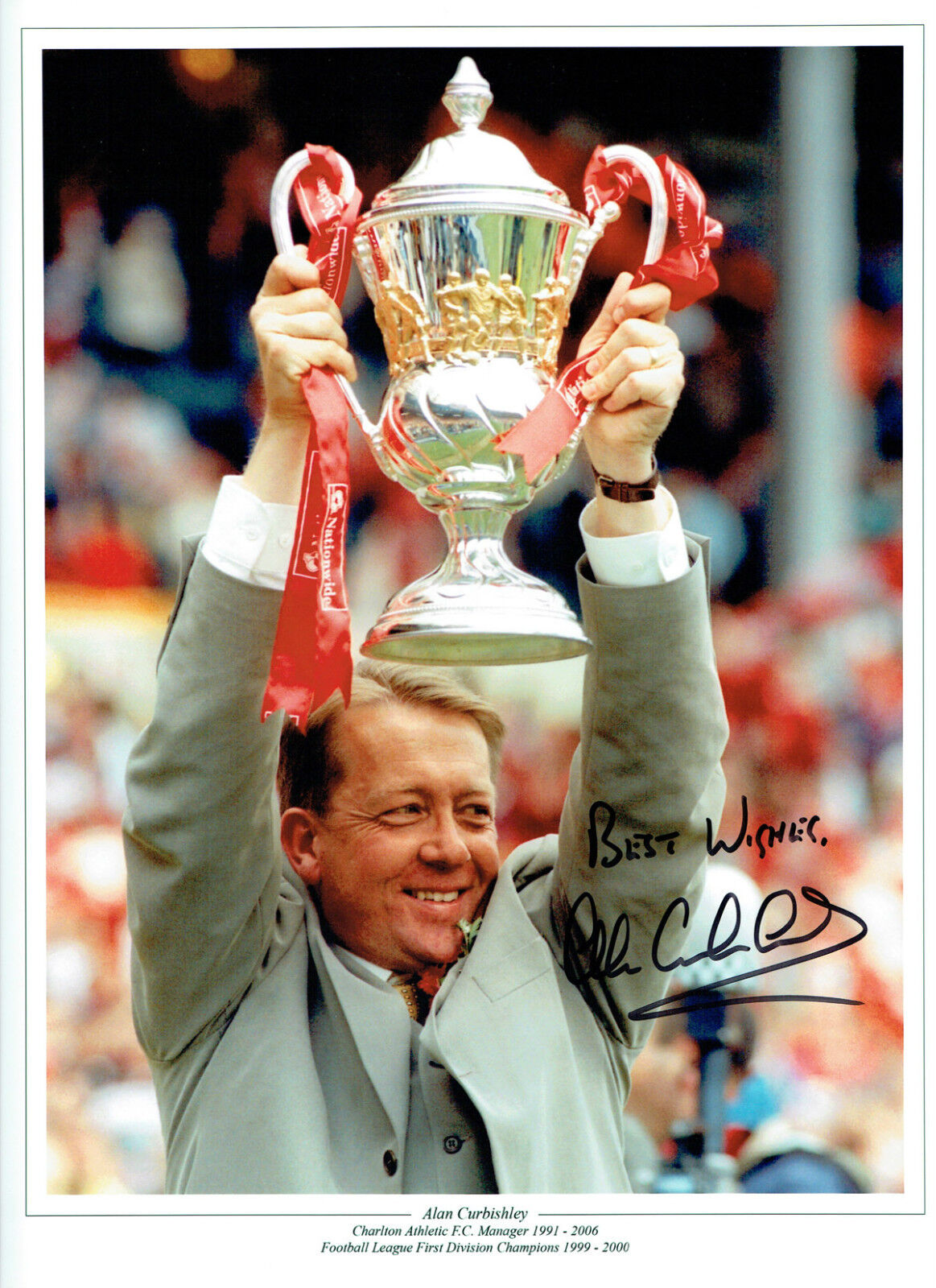 Alan CURBISHLEY Signed Autograph 16x12 Photo Poster painting AFTAL COA Charlton Athletic Manager