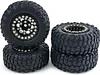 AMK 4Pcs 1.0" Rubber All Terrain 7.5mm Hex Wheels and Tires 25x54x24mm for 1/24 RC Crawler Cars Axial SCX24 90081 AXI00001 AXI00002 AXI00004 1/18 TRX4M (Blue)
