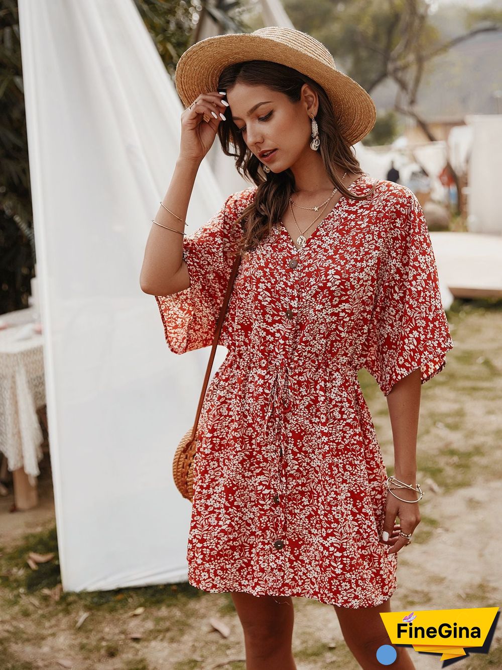 Women's Dress Spring/Summer Small Broken Flower Skirt