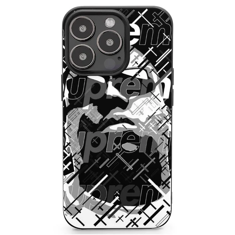 Big Supreme Black&White Mobile Phone Case Shell For IPhone 13 and iPhone14 Pro Max and IPhone 15 Plus Case - Heather Prints Shirts