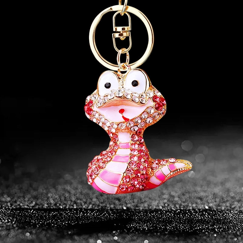 Cute Color Block Alloy Inlay Rhinestones Women’s Keychain