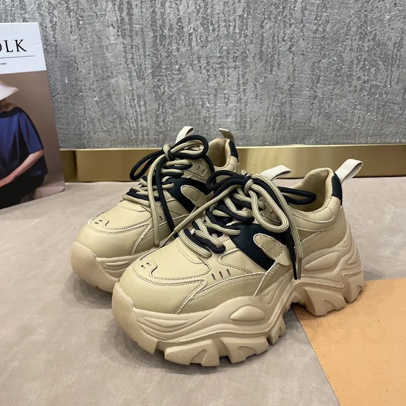 Wongn Sneakers Shoes Platform Ladies Woman Vulcanize Casual Breathable Sneaker Black Chunky Sneakers Spring