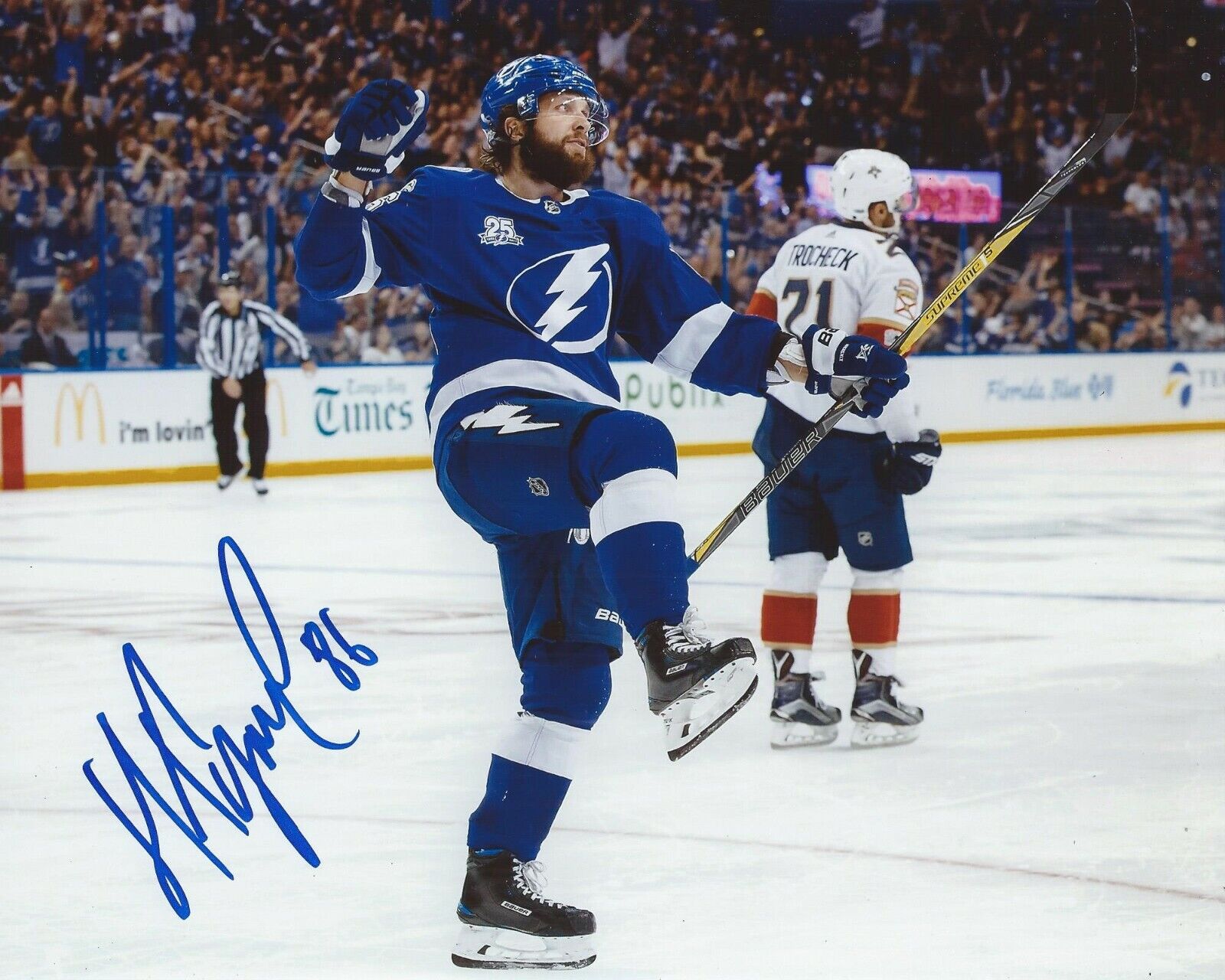 Nikita Kucherov Signed 8x10 Photo Poster painting Tampa Bay Lightning Autographed COA C